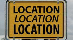 Text: Location, location, location